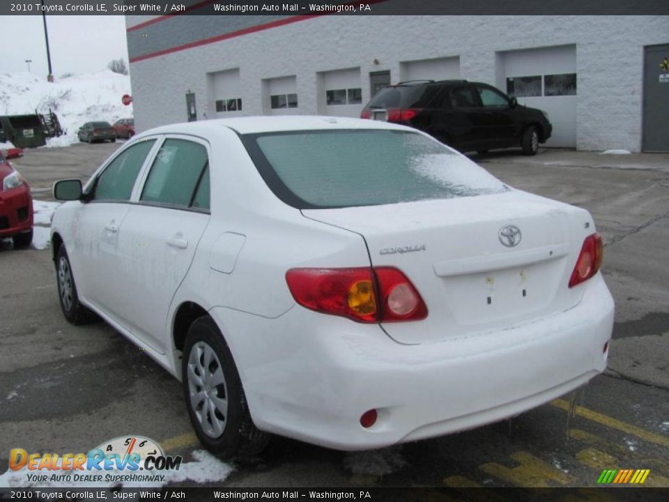 2010 Toyota Corolla LE Super White / Ash Photo #3