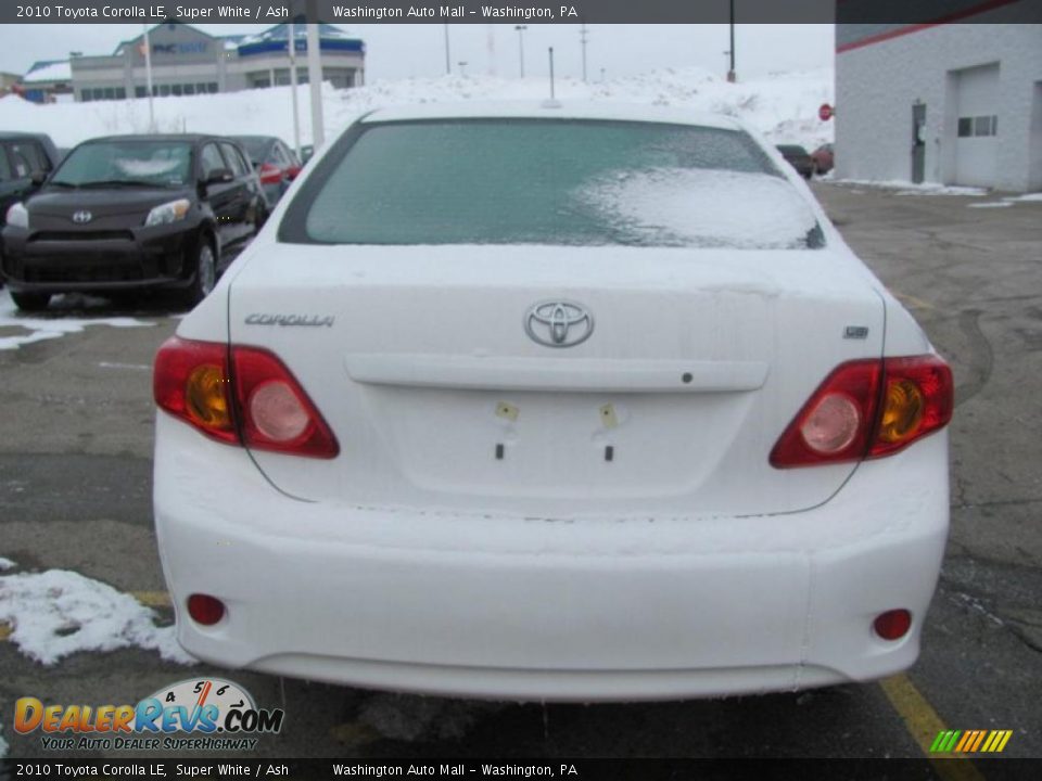 2010 Toyota Corolla LE Super White / Ash Photo #4