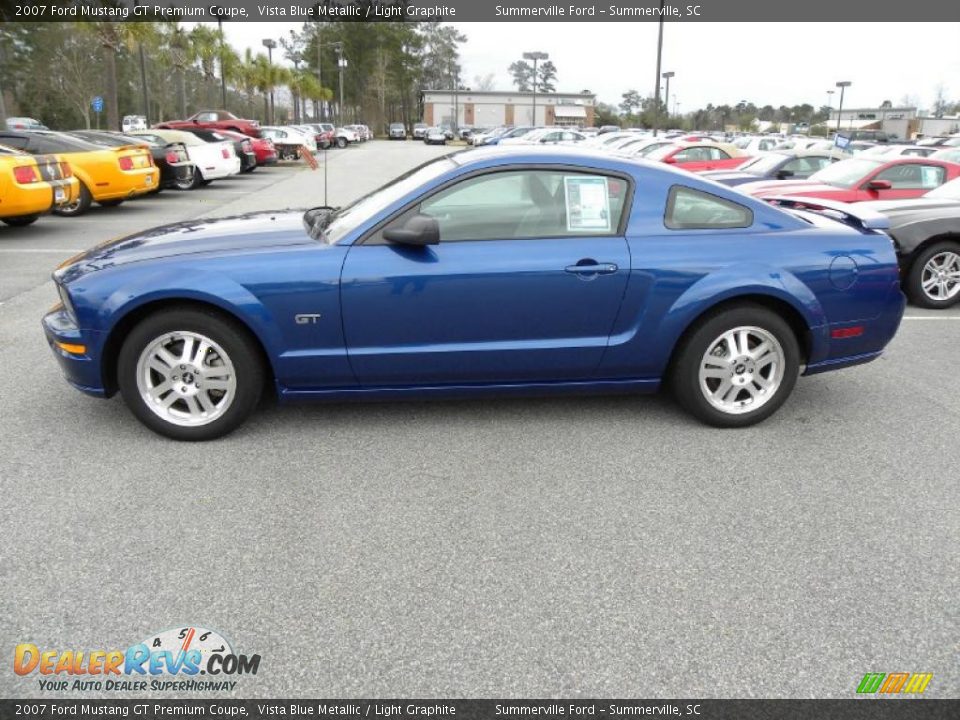 2007 Ford Mustang GT Premium Coupe Vista Blue Metallic / Light Graphite Photo #2