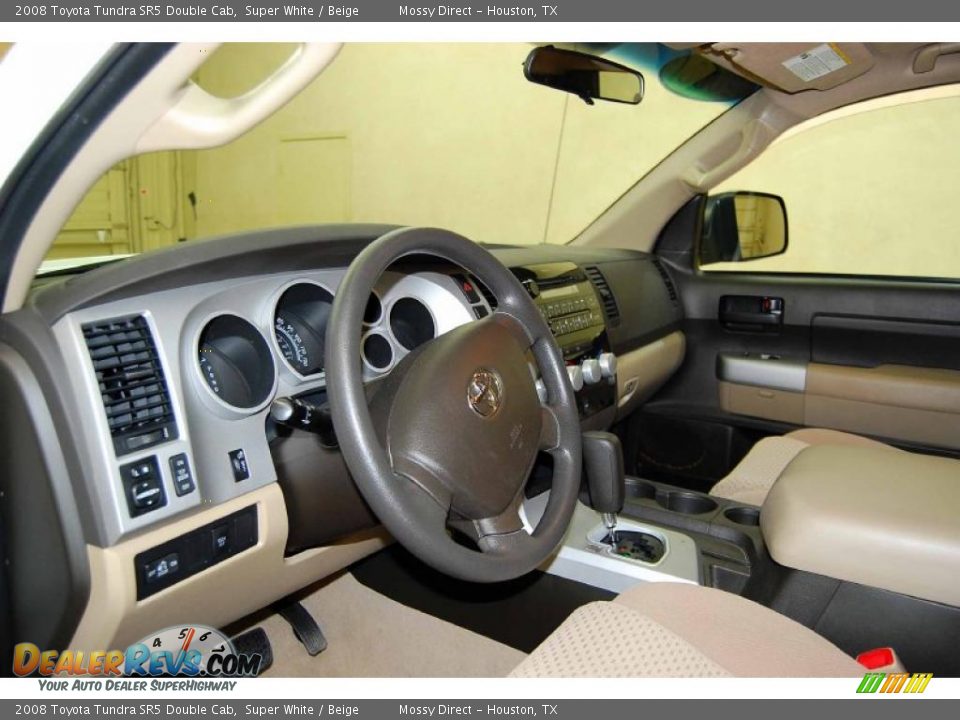 2008 Toyota Tundra SR5 Double Cab Super White / Beige Photo #12