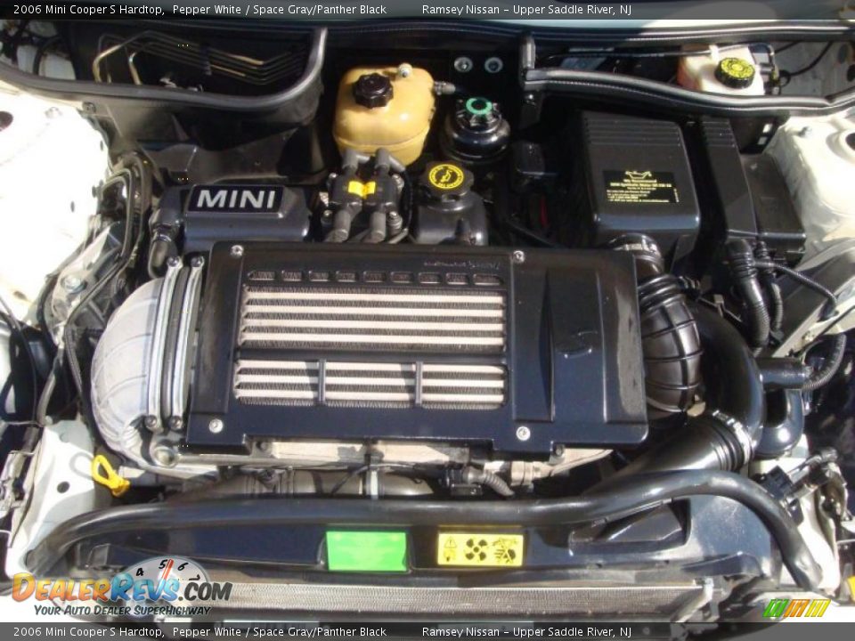 2006 Mini Cooper S Hardtop Pepper White / Space Gray/Panther Black Photo #28