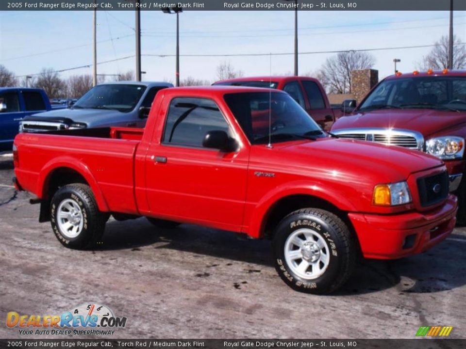 2005 Ford Ranger Edge Regular Cab Torch Red / Medium Dark Flint Photo #2
