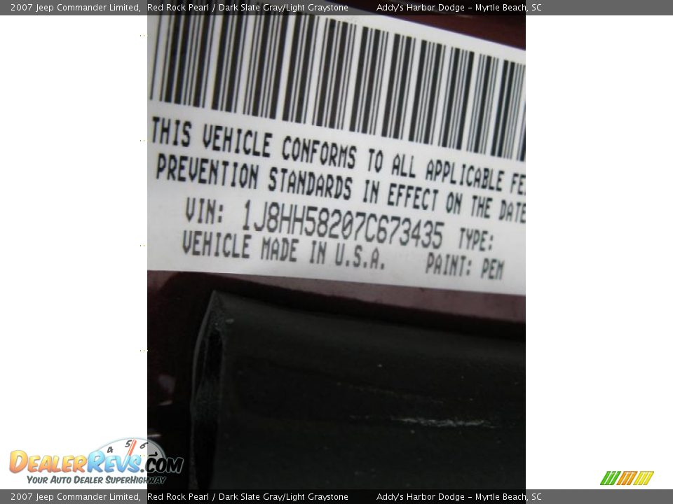 2007 Jeep Commander Limited Red Rock Pearl / Dark Slate Gray/Light Graystone Photo #24