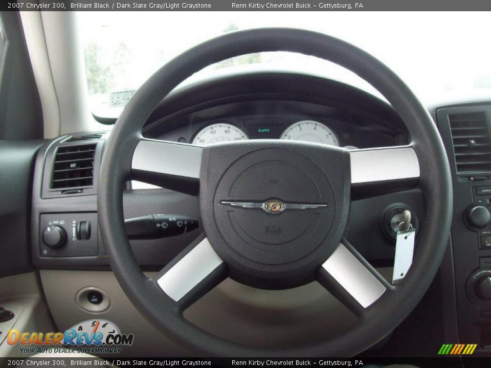 2007 Chrysler 300 Brilliant Black / Dark Slate Gray/Light Graystone Photo #24