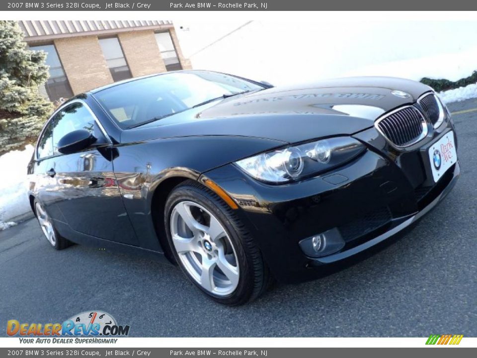 2007 BMW 3 Series 328i Coupe Jet Black / Grey Photo #3