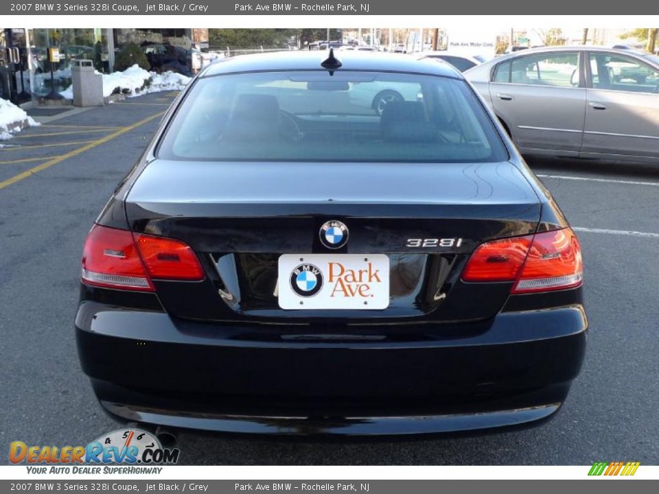 2007 BMW 3 Series 328i Coupe Jet Black / Grey Photo #7