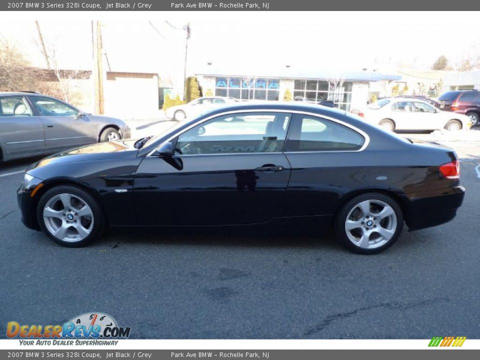 2007 BMW 3 Series 328i Coupe Jet Black / Grey Photo #8