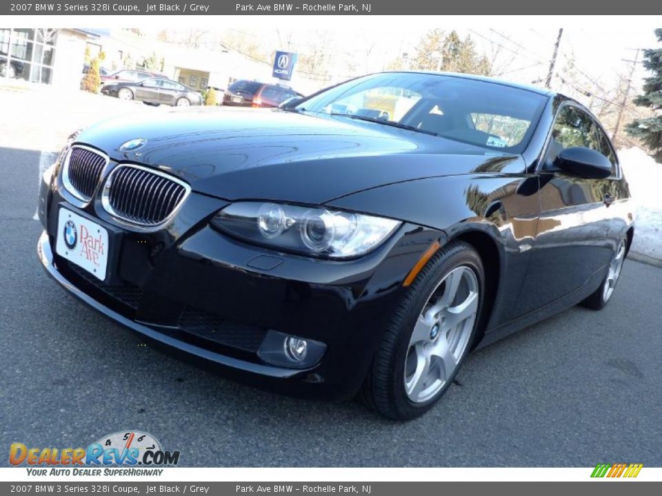 2007 BMW 3 Series 328i Coupe Jet Black / Grey Photo #11