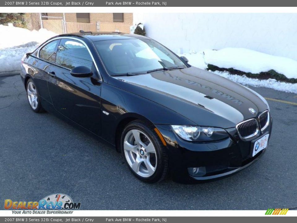 2007 BMW 3 Series 328i Coupe Jet Black / Grey Photo #12