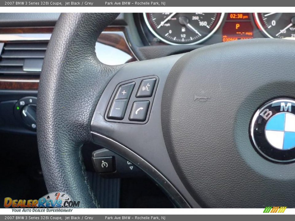 2007 BMW 3 Series 328i Coupe Jet Black / Grey Photo #33