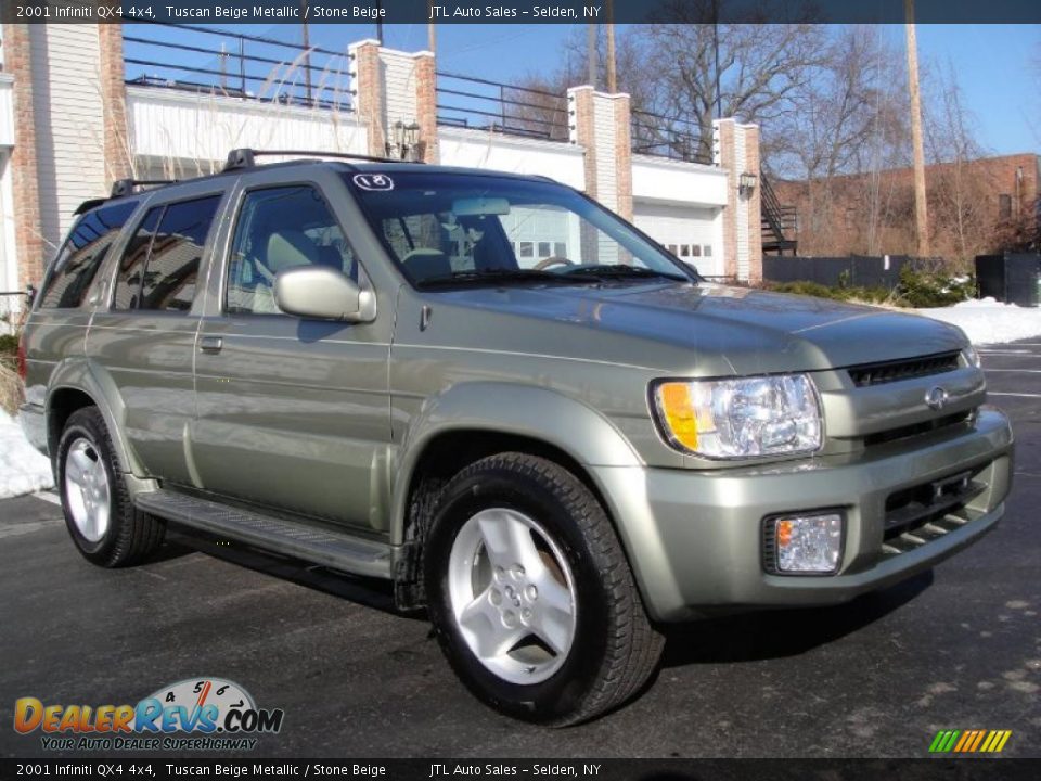2001 Infiniti QX4 4x4 Tuscan Beige Metallic / Stone Beige Photo #8