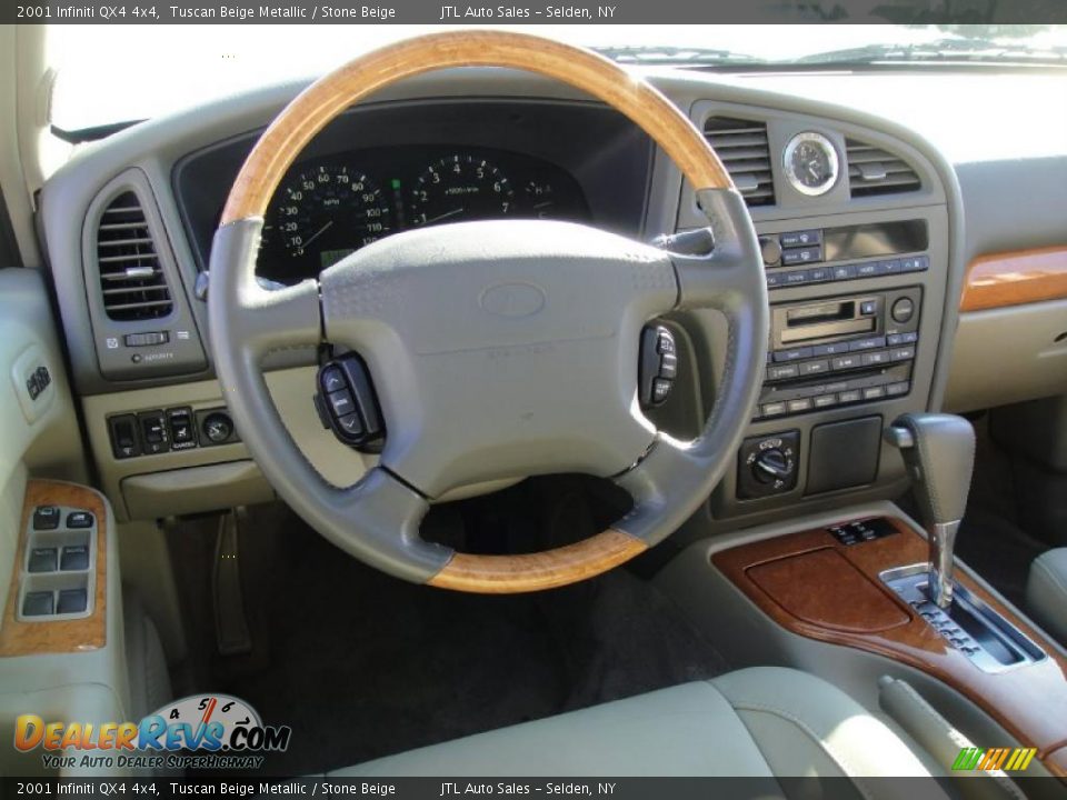 2001 Infiniti QX4 4x4 Tuscan Beige Metallic / Stone Beige Photo #13