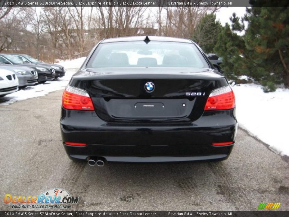 2010 BMW 5 Series 528i xDrive Sedan Black Sapphire Metallic / Black Dakota Leather Photo #4