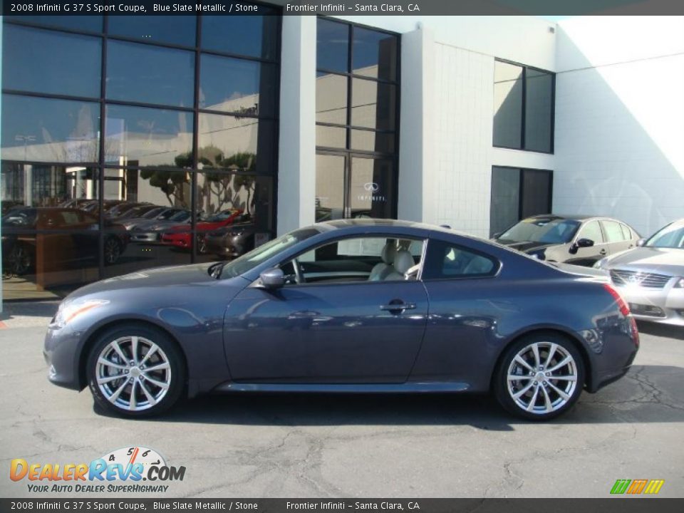 2008 Infiniti G 37 S Sport Coupe Blue Slate Metallic / Stone Photo #6