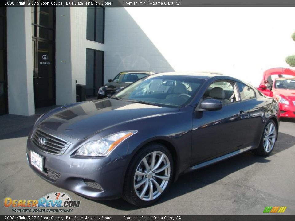 2008 Infiniti G 37 S Sport Coupe Blue Slate Metallic / Stone Photo #7