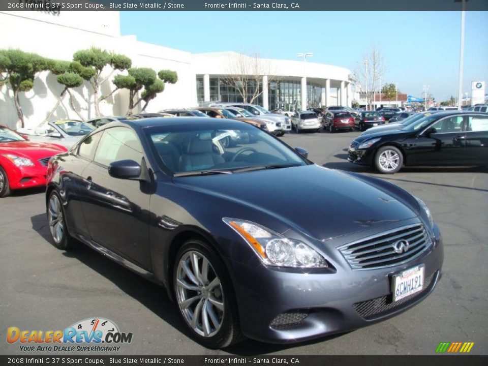 2008 Infiniti G 37 S Sport Coupe Blue Slate Metallic / Stone Photo #9