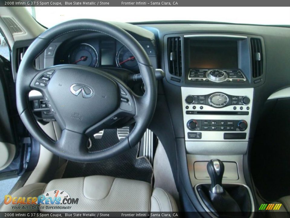 2008 Infiniti G 37 S Sport Coupe Blue Slate Metallic / Stone Photo #13