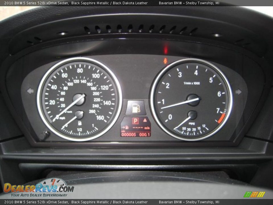 2010 BMW 5 Series 528i xDrive Sedan Black Sapphire Metallic / Black Dakota Leather Photo #17