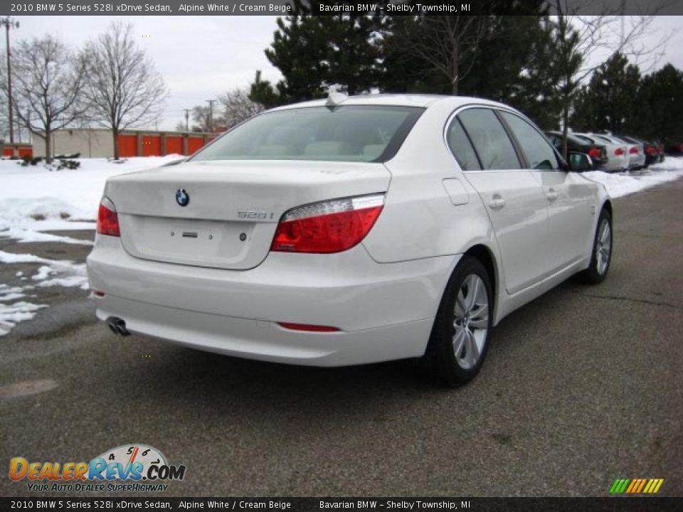 2010 BMW 5 Series 528i xDrive Sedan Alpine White / Cream Beige Photo #5