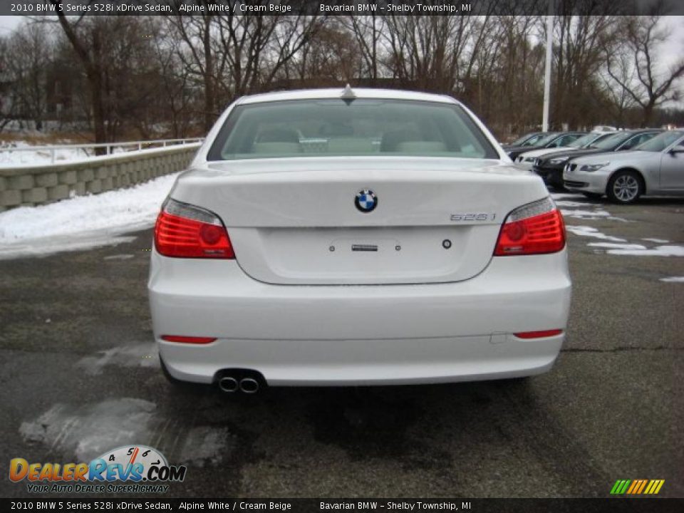 2010 BMW 5 Series 528i xDrive Sedan Alpine White / Cream Beige Photo #21