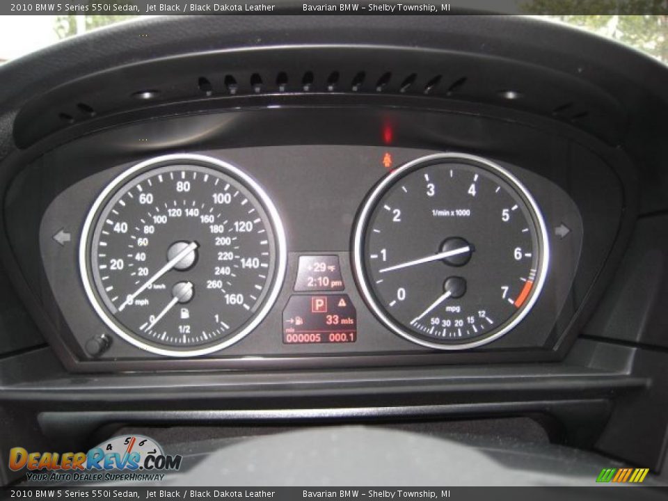 2010 BMW 5 Series 550i Sedan Jet Black / Black Dakota Leather Photo #17