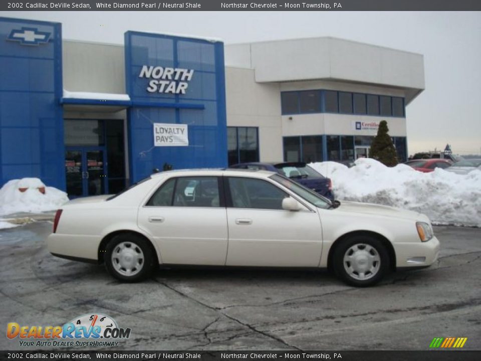 2002 Cadillac DeVille Sedan White Diamond Pearl / Neutral Shale Photo #2