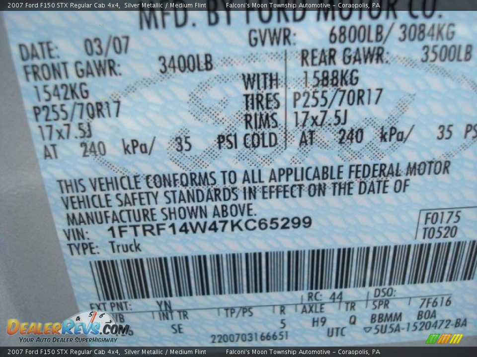 2007 Ford F150 STX Regular Cab 4x4 Silver Metallic / Medium Flint Photo #14