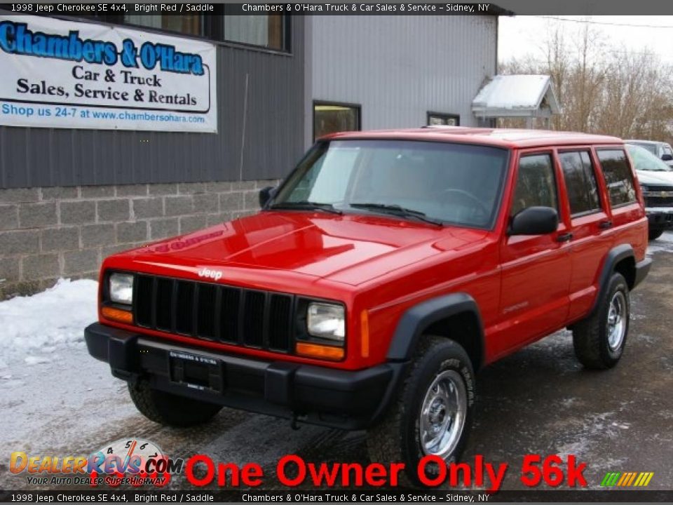 1998 Jeep Cherokee SE 4x4 Bright Red / Saddle Photo #1