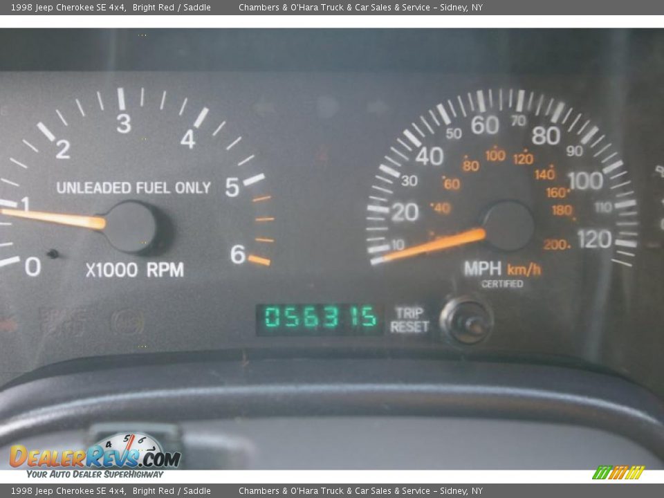 1998 Jeep Cherokee SE 4x4 Bright Red / Saddle Photo #4