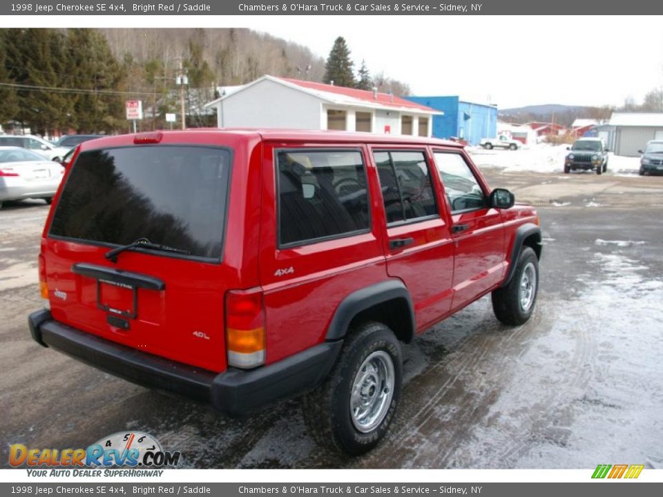 1998 Jeep Cherokee SE 4x4 Bright Red / Saddle Photo #11