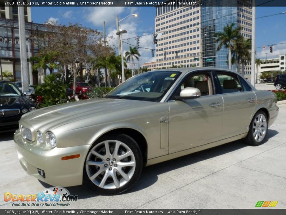2008 Jaguar XJ XJ8 Winter Gold Metallic / Champagne/Mocha Photo #6
