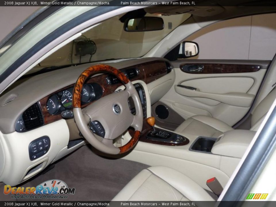 2008 Jaguar XJ XJ8 Winter Gold Metallic / Champagne/Mocha Photo #7