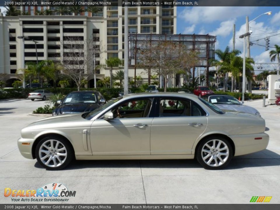 2008 Jaguar XJ XJ8 Winter Gold Metallic / Champagne/Mocha Photo #12