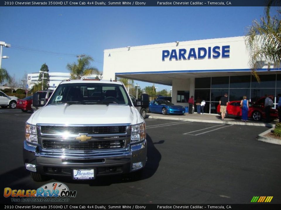 2010 Chevrolet Silverado 3500HD LT Crew Cab 4x4 Dually Summit White / Ebony Photo #2