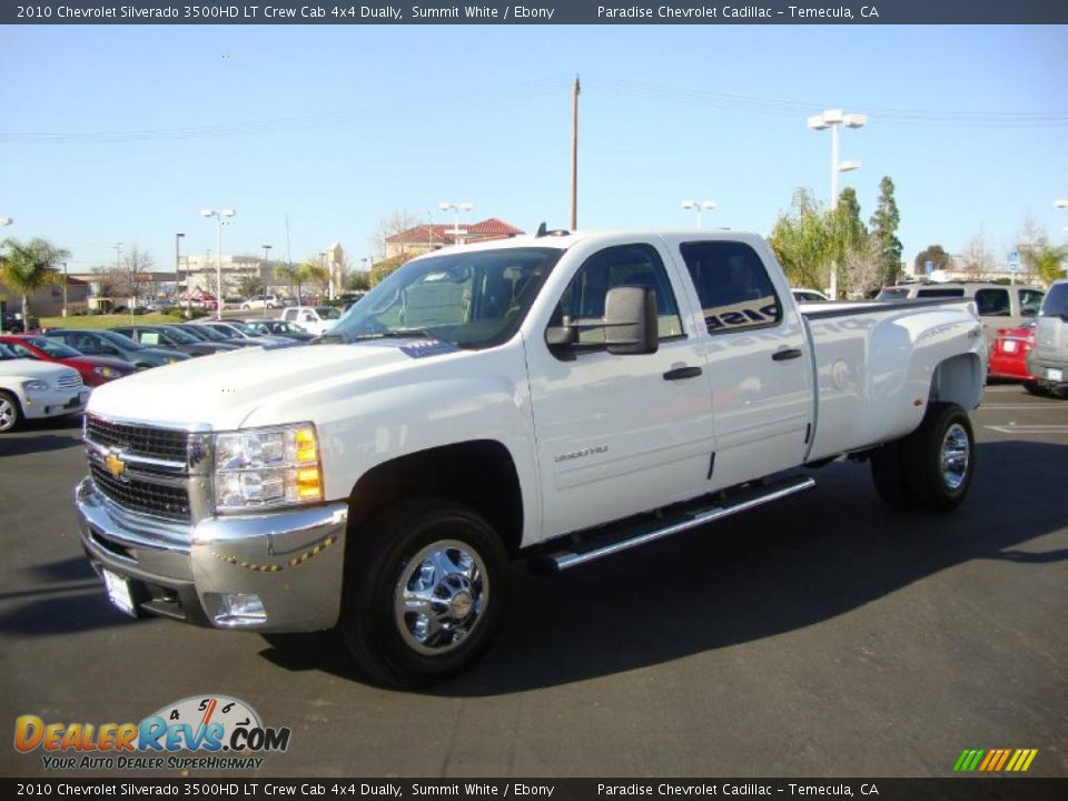 2010 Chevrolet Silverado 3500HD LT Crew Cab 4x4 Dually Summit White / Ebony Photo #3