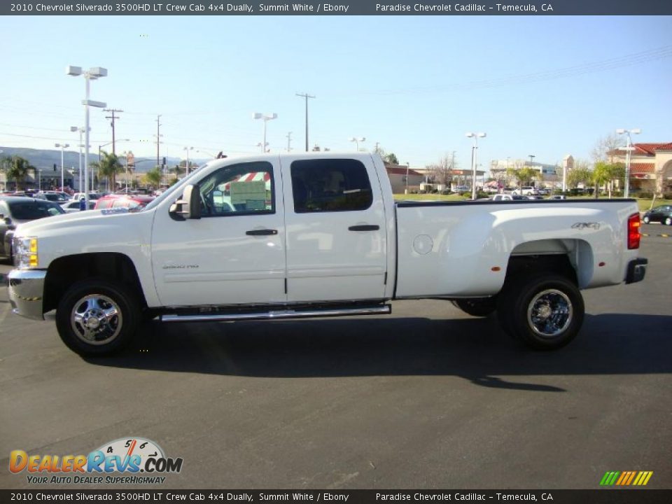 2010 Chevrolet Silverado 3500HD LT Crew Cab 4x4 Dually Summit White / Ebony Photo #4