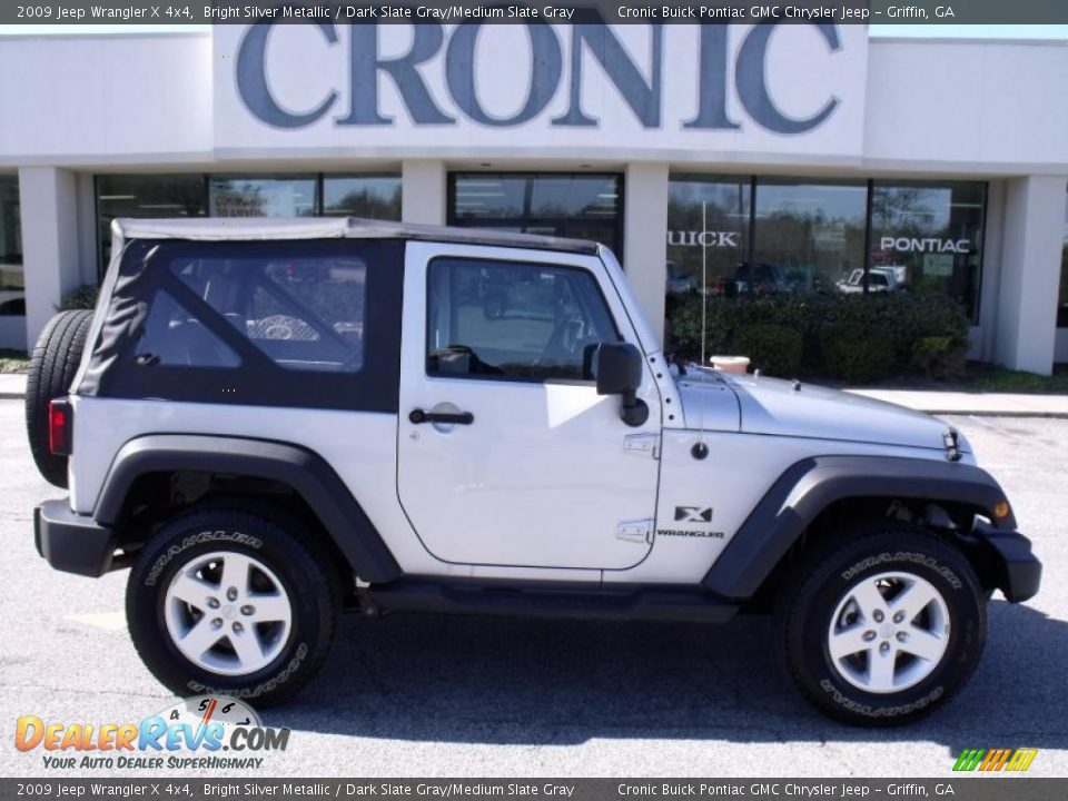 2009 Jeep Wrangler X 4x4 Bright Silver Metallic / Dark Slate Gray/Medium Slate Gray Photo #1