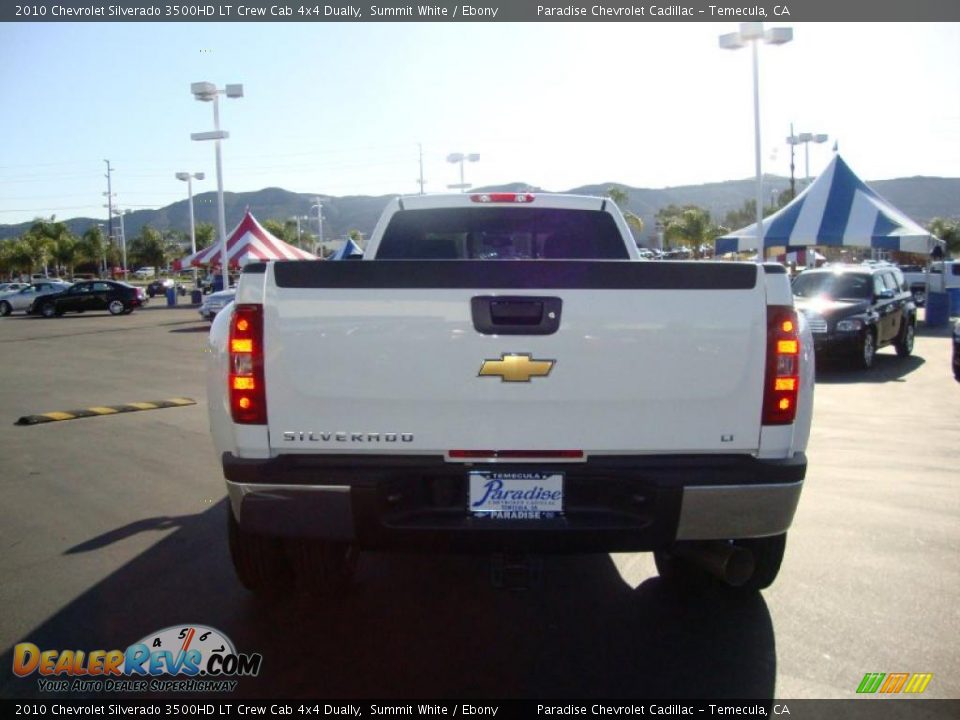 2010 Chevrolet Silverado 3500HD LT Crew Cab 4x4 Dually Summit White / Ebony Photo #6