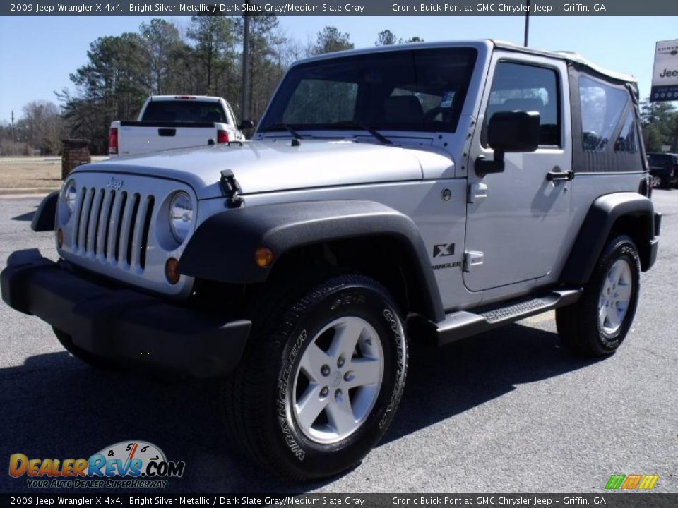 2009 Jeep Wrangler X 4x4 Bright Silver Metallic / Dark Slate Gray/Medium Slate Gray Photo #4