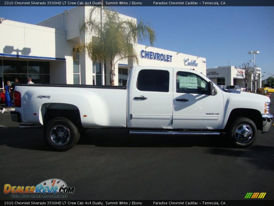 2010 Chevrolet Silverado 3500HD LT Crew Cab 4x4 Dually Summit White / Ebony Photo #8