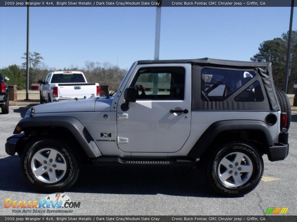 2009 Jeep Wrangler X 4x4 Bright Silver Metallic / Dark Slate Gray/Medium Slate Gray Photo #5