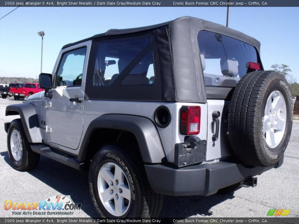 2009 Jeep Wrangler X 4x4 Bright Silver Metallic / Dark Slate Gray/Medium Slate Gray Photo #6