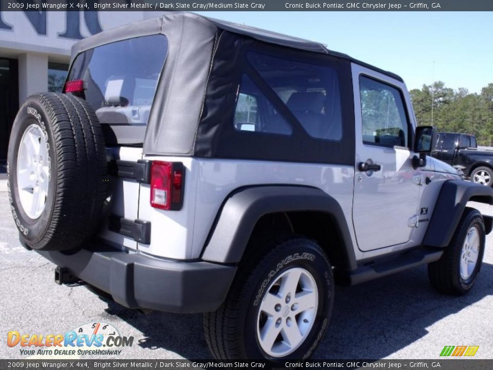 2009 Jeep Wrangler X 4x4 Bright Silver Metallic / Dark Slate Gray/Medium Slate Gray Photo #8