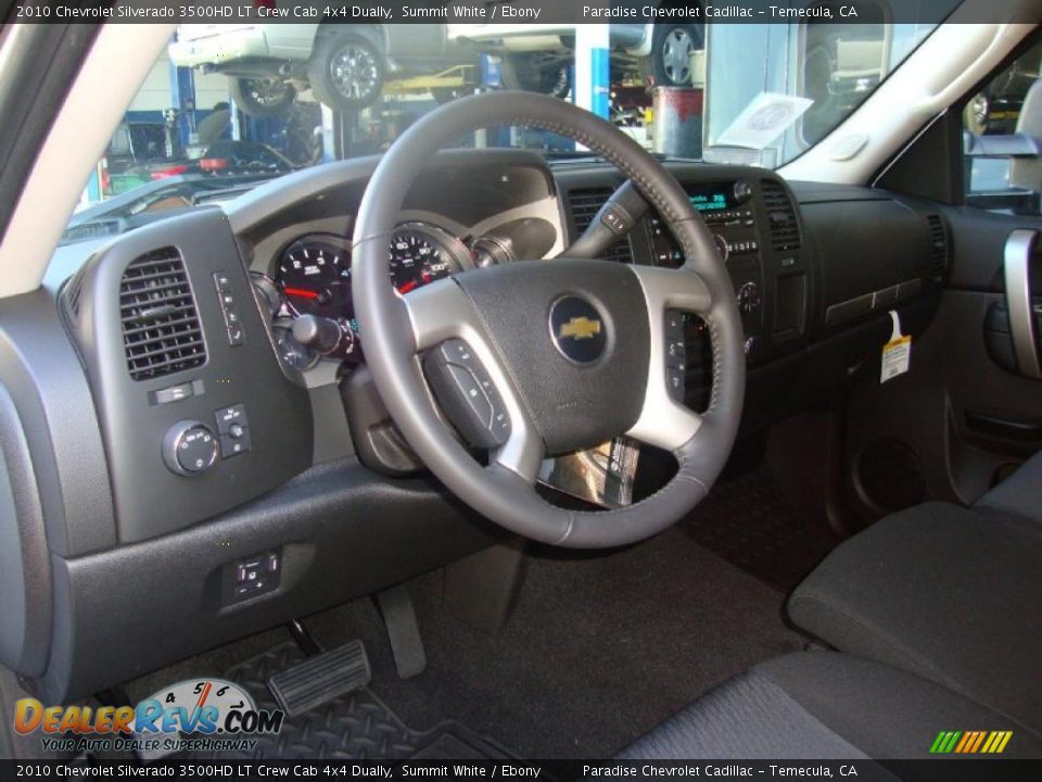 2010 Chevrolet Silverado 3500HD LT Crew Cab 4x4 Dually Summit White / Ebony Photo #17