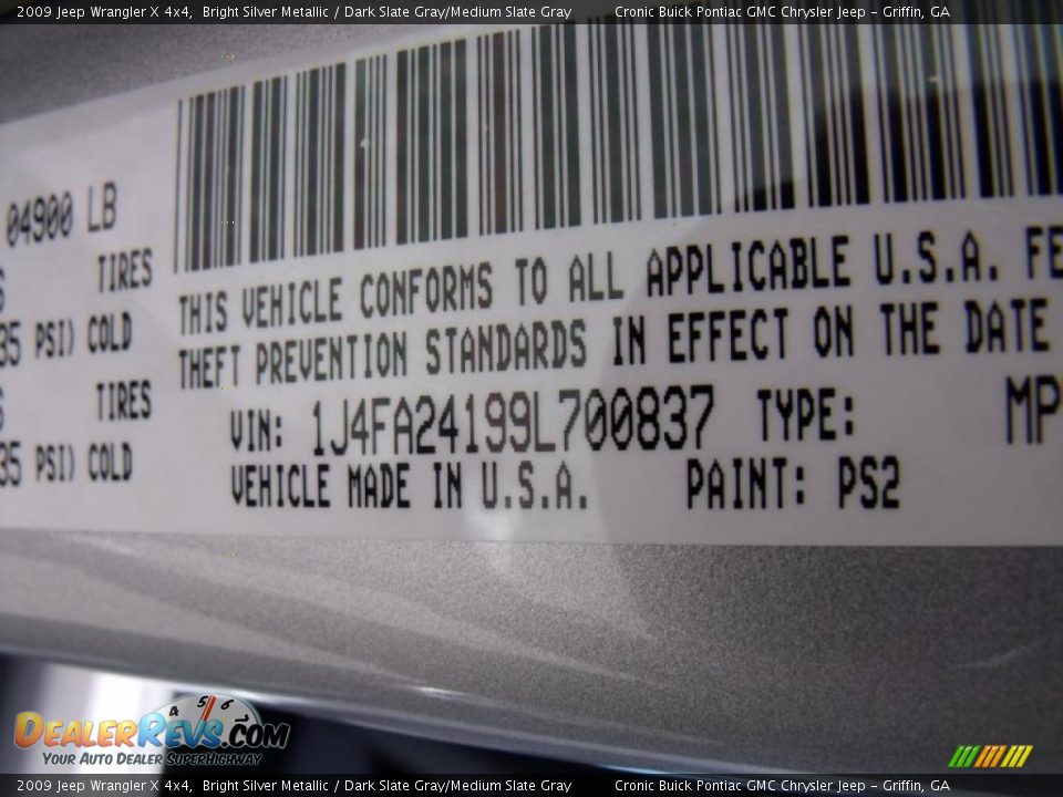 2009 Jeep Wrangler X 4x4 Bright Silver Metallic / Dark Slate Gray/Medium Slate Gray Photo #23