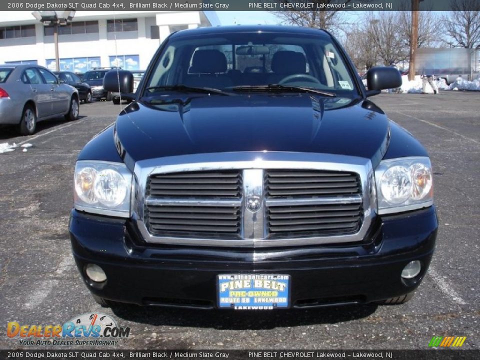 2006 Dodge Dakota SLT Quad Cab 4x4 Brilliant Black / Medium Slate Gray Photo #2