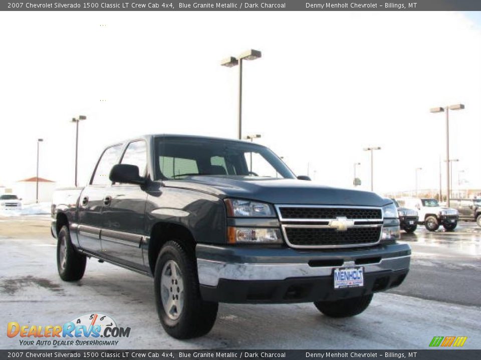 2007 Chevrolet Silverado 1500 Classic LT Crew Cab 4x4 Blue Granite Metallic / Dark Charcoal Photo #3