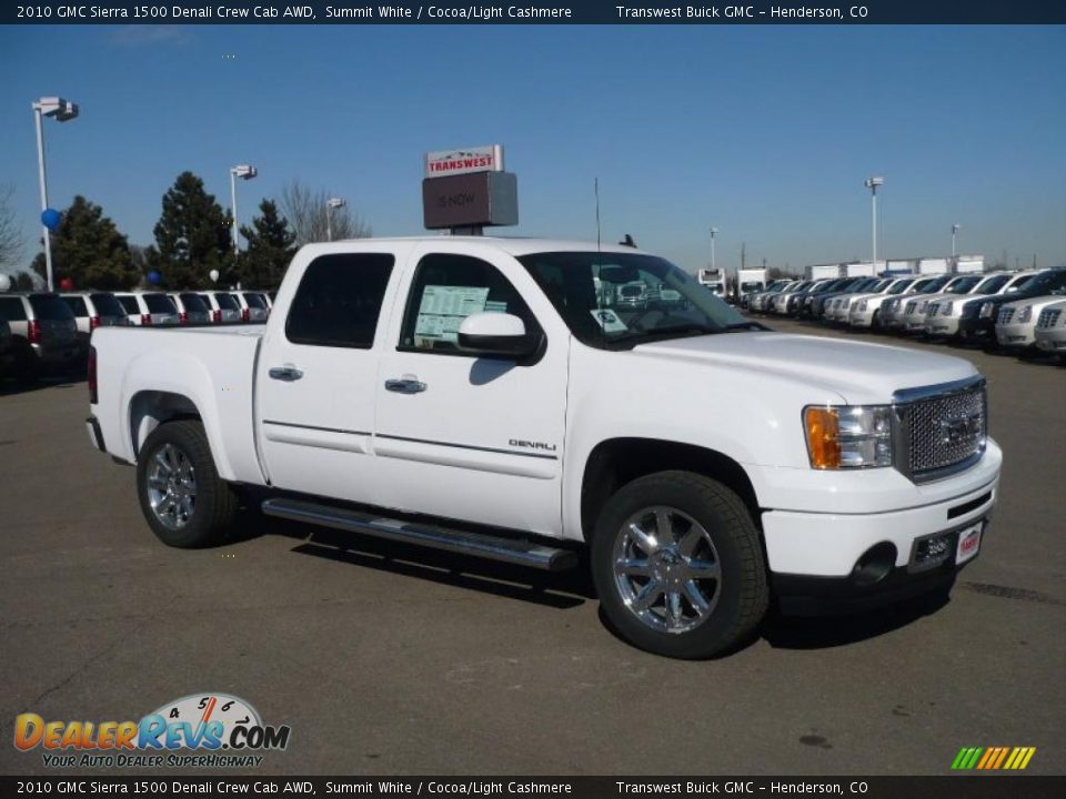 2010 GMC Sierra 1500 Denali Crew Cab AWD Summit White / Cocoa/Light Cashmere Photo #1