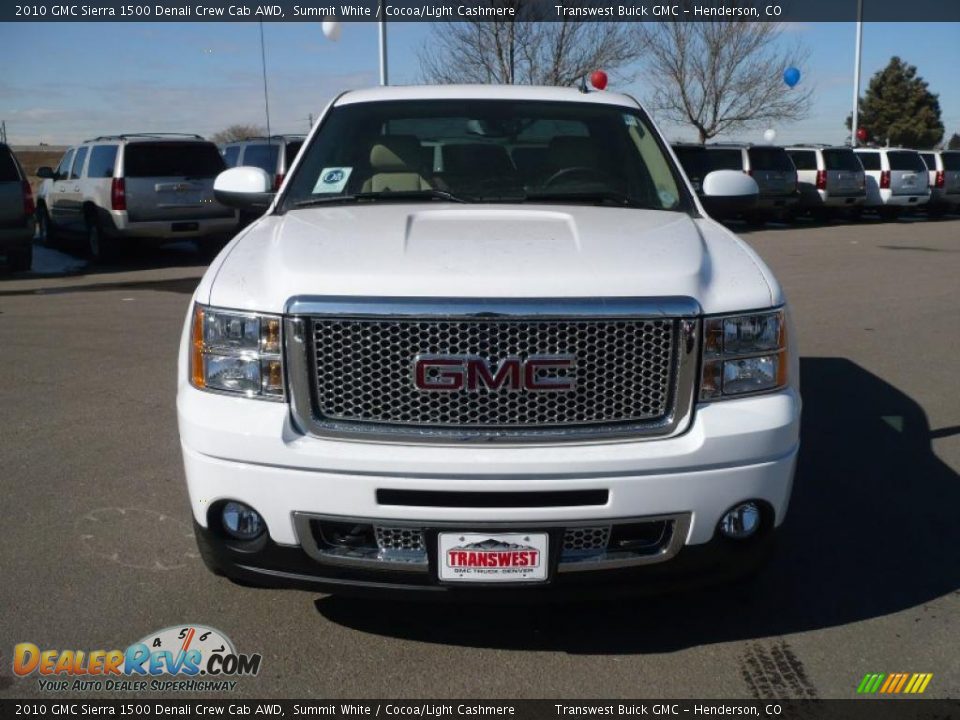 2010 GMC Sierra 1500 Denali Crew Cab AWD Summit White / Cocoa/Light Cashmere Photo #2