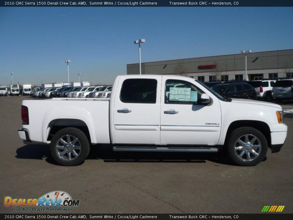 2010 GMC Sierra 1500 Denali Crew Cab AWD Summit White / Cocoa/Light Cashmere Photo #3